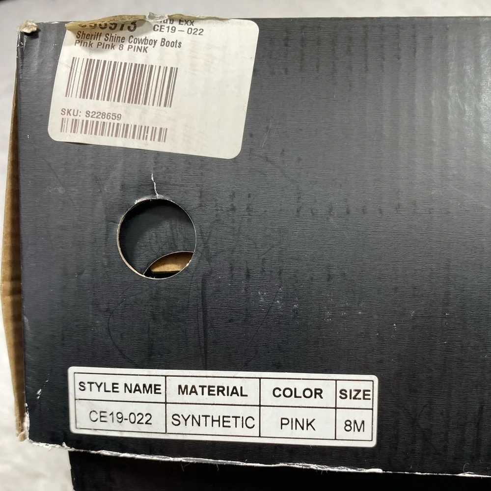 CLUB EXX Pink Sheriff Shine Rhinestone Cowboy Boots Ankle Booties Heeled Size 8 - Picture 12 of 13